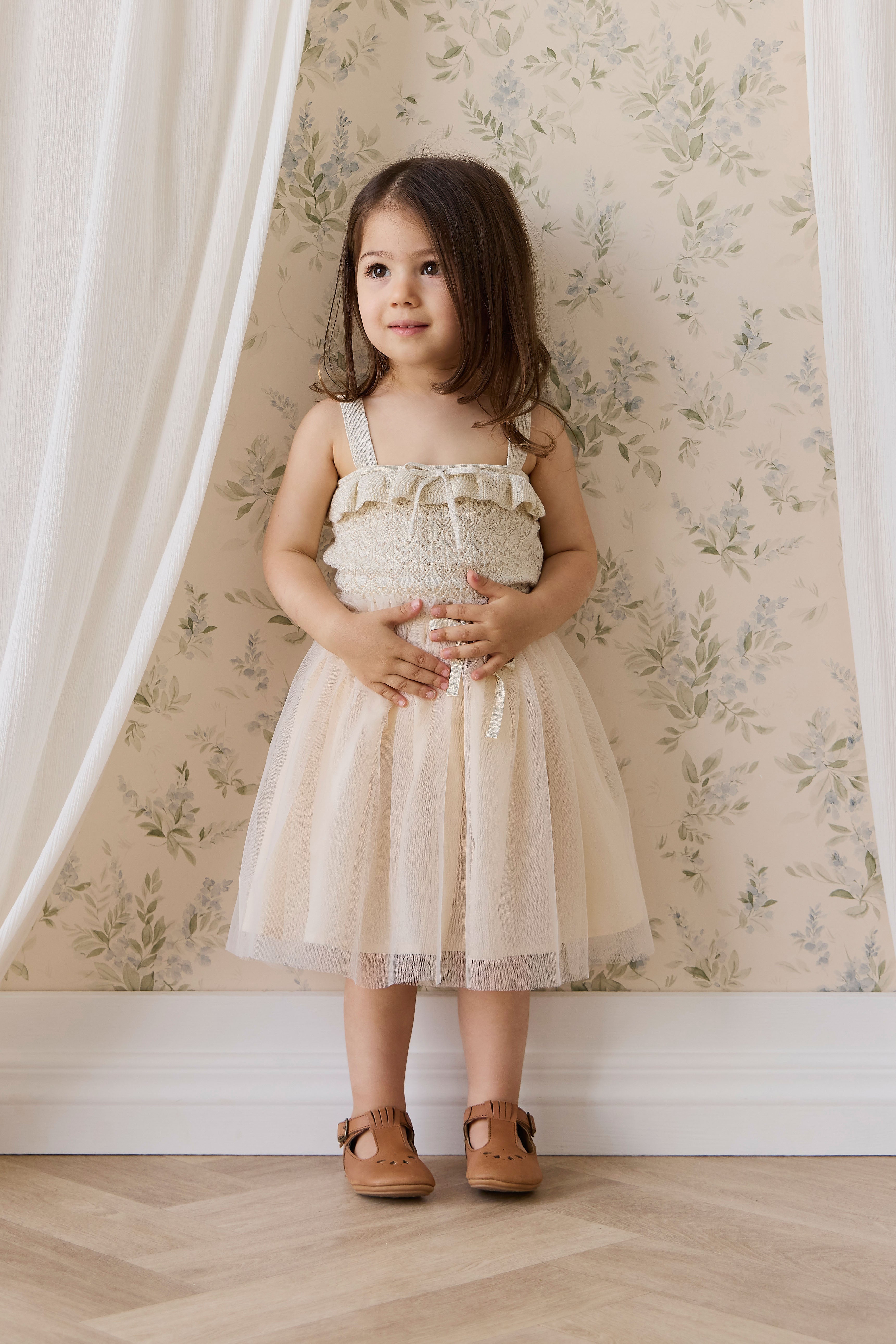 Jupe fluide doublée en tulle blanc uni et coton avec taille élastique, pour enfants de 6 mois à 10 ans