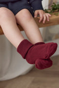 Chaussettes classiques en mélange de coton côtelé bordeaux, extensibles et sans nickel pour les nouveau-nés jusqu'à 8 ans