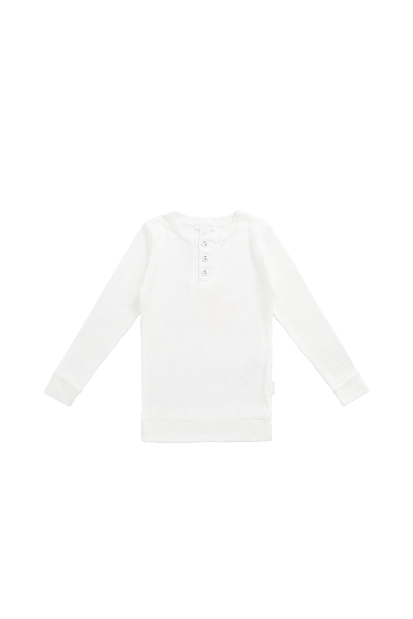 Henley à manches longues en coton modal uni Everyday Milk avec extensibilité douce et résistance aux taches pour enfants de 6 mois à 10 ans