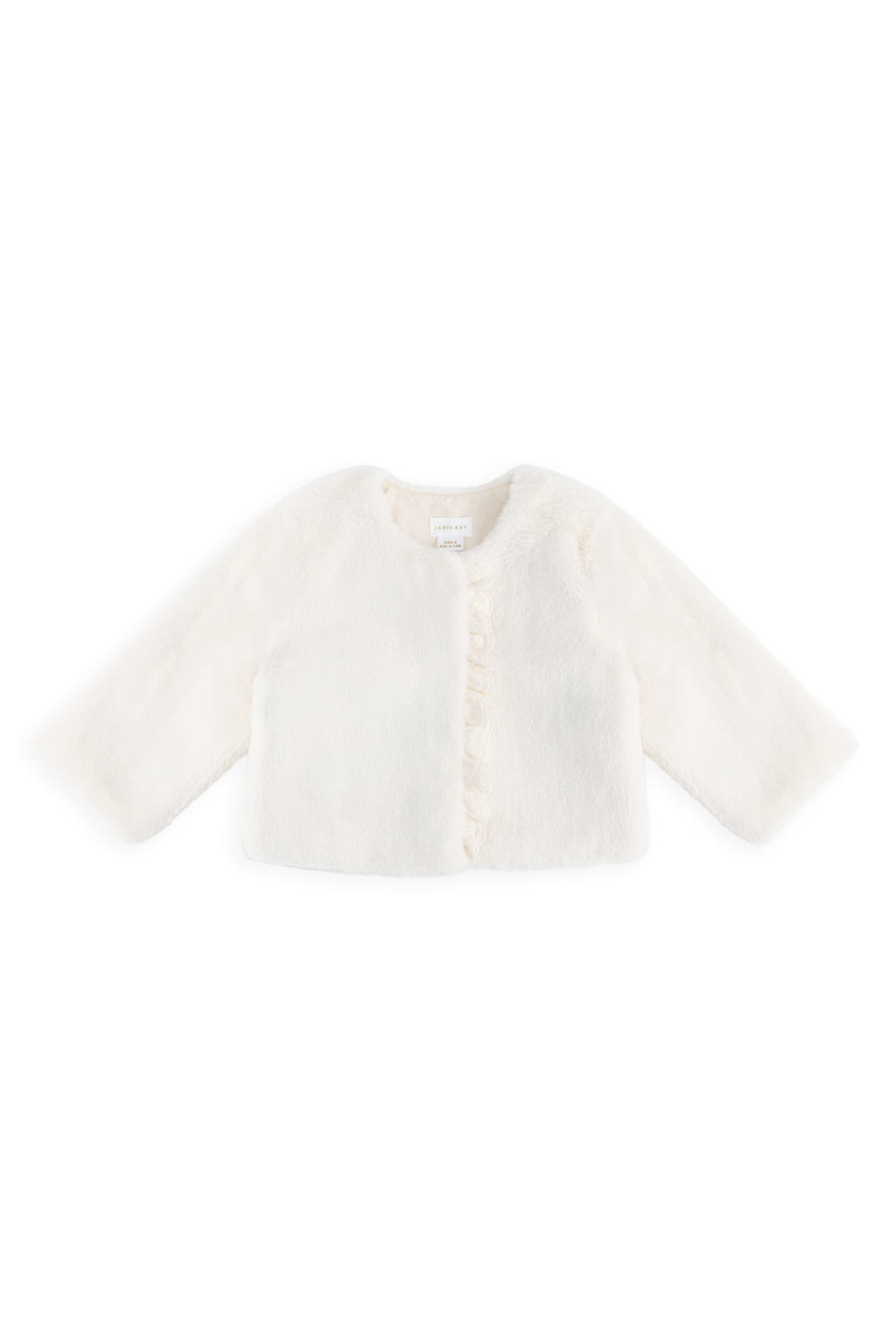 Blouson matelassé classique en polyester vanille uni avec boutons et poches plaquées pour enfants de 6 mois à 10 ans