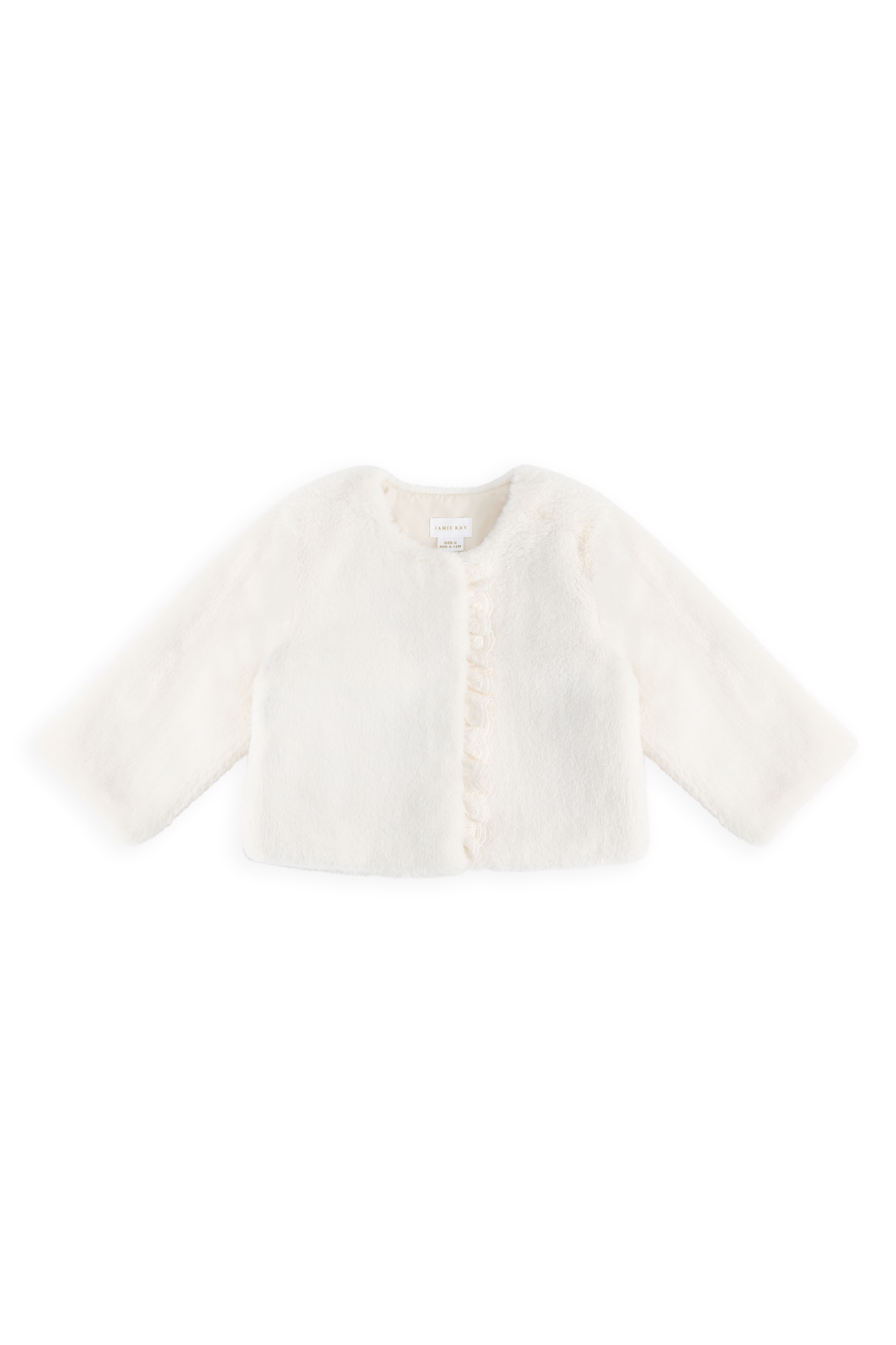 Blouson matelassé classique en polyester vanille uni avec boutons et poches plaquées pour enfants de 6 mois à 10 ans