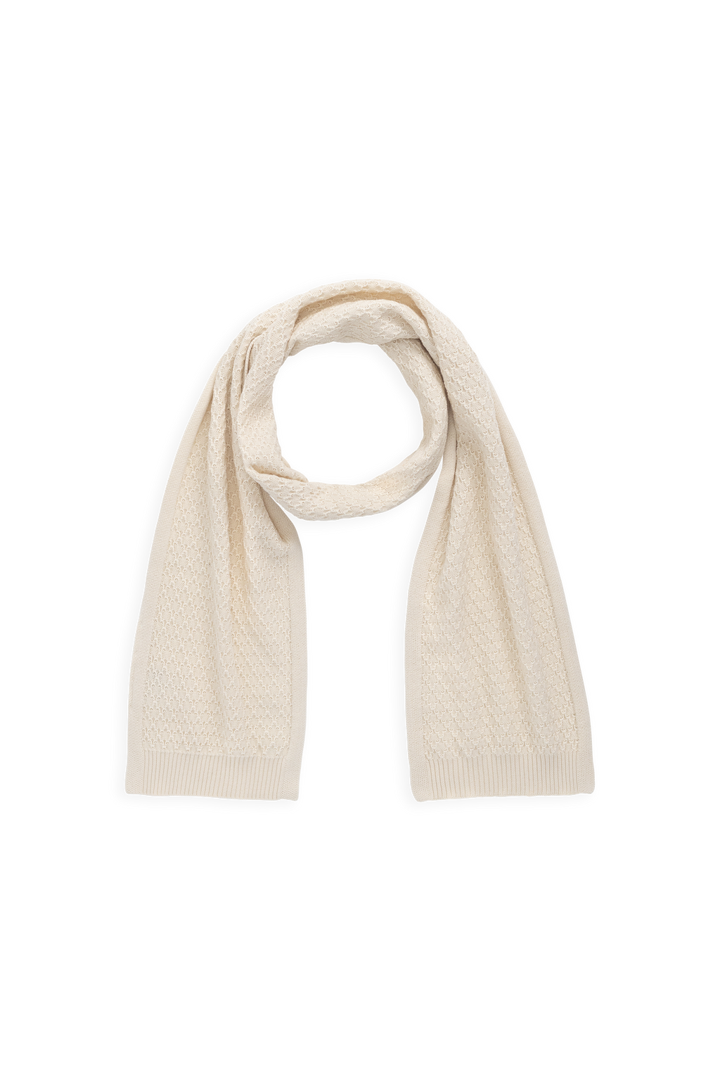 Écharpe en maille de coton texturé vanille classique, douce et chaude pour enfants