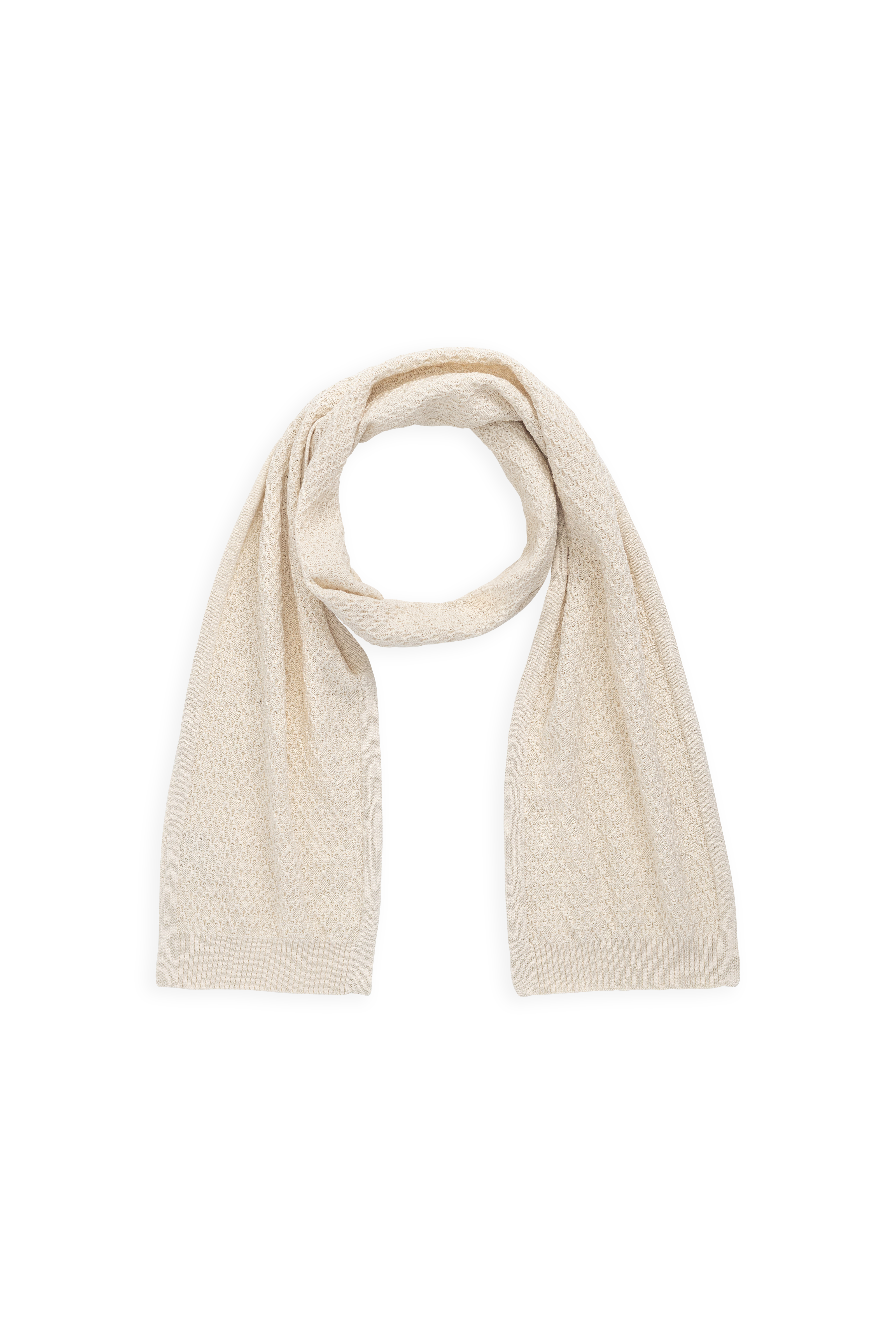 Écharpe en maille de coton texturé vanille classique, douce et chaude pour enfants