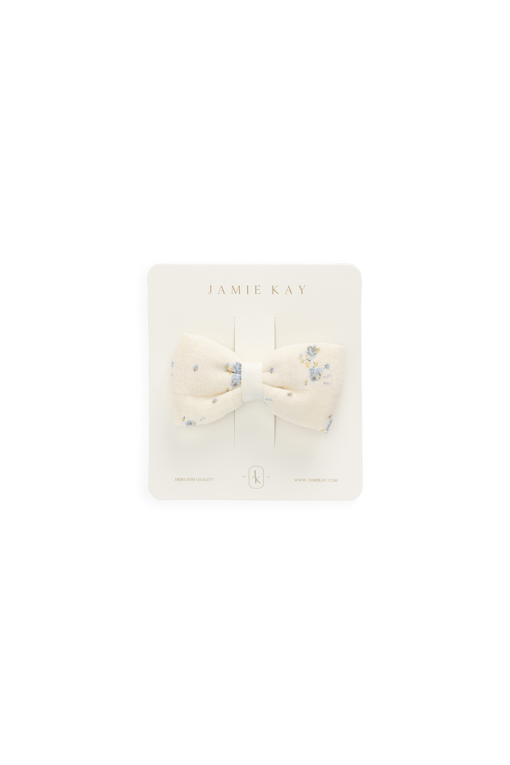 Nœud pour cheveux en mousseline de coton bio Delicate Molly bleu fleuri pour bébés et tout-petits