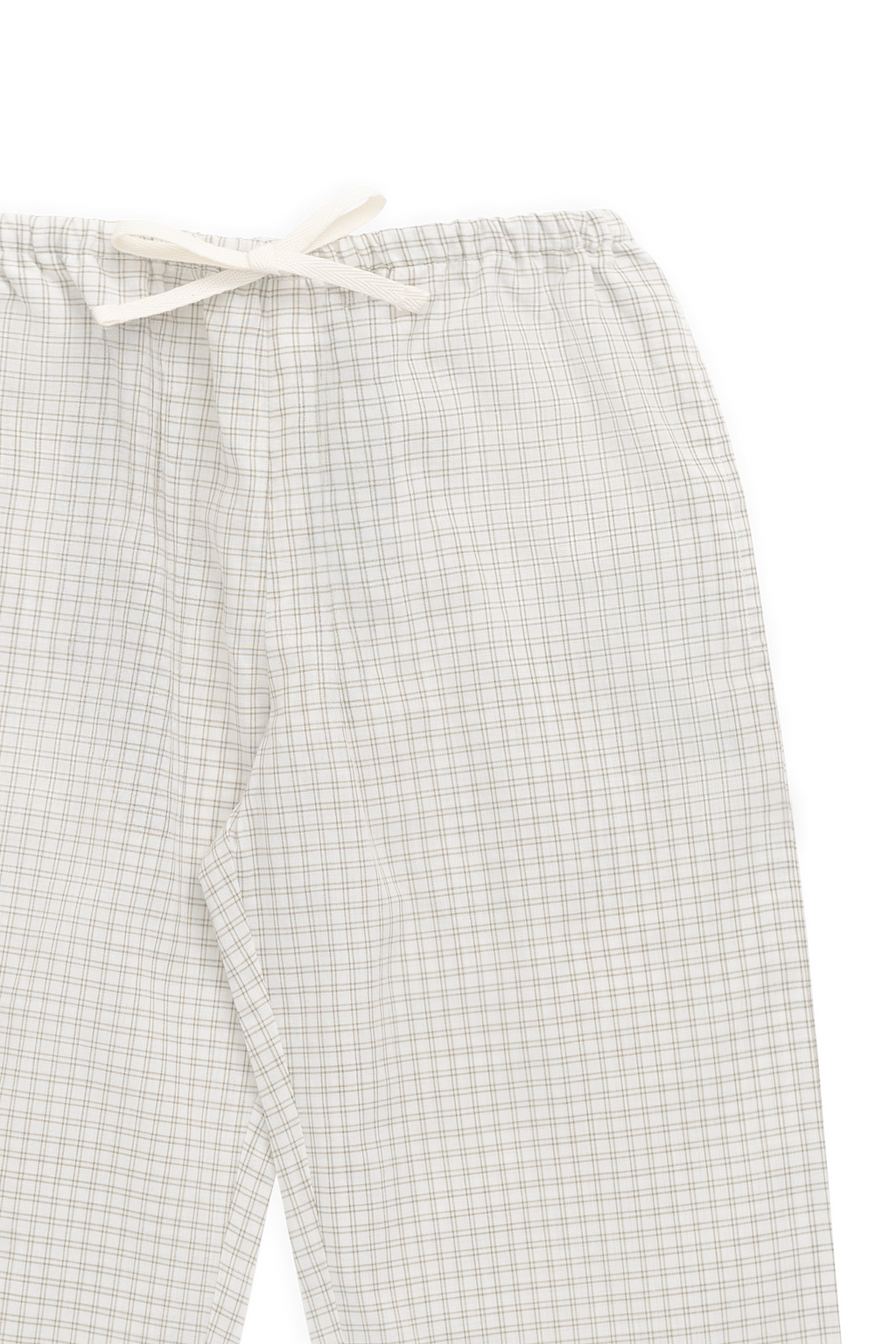 Pantalon à carreaux double fenêtre en pécane décontracté en coton biologique avec lien décoratif à la taille pour enfants de 6 mois à 8 ans