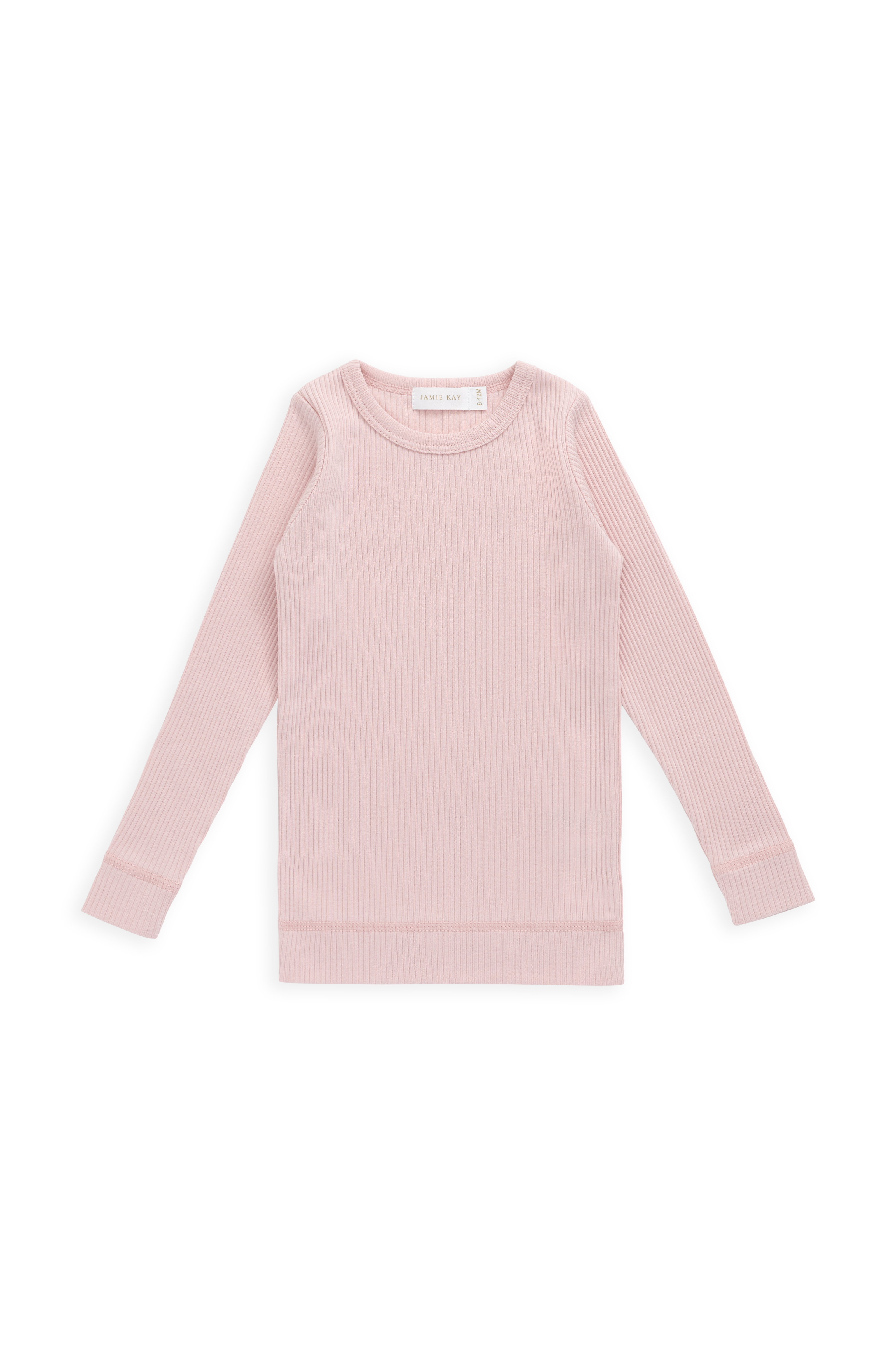 Haut à manches longues en coton et modal rose uni Everyday avec élasticité douce et sensation de légèreté pour enfants de 6 mois à 10 ans