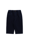 Pantalon en coton uni bleu marine sur mesure avec taille élastiquée et poches fonctionnelles pour enfants de 6 mois à 8 ans