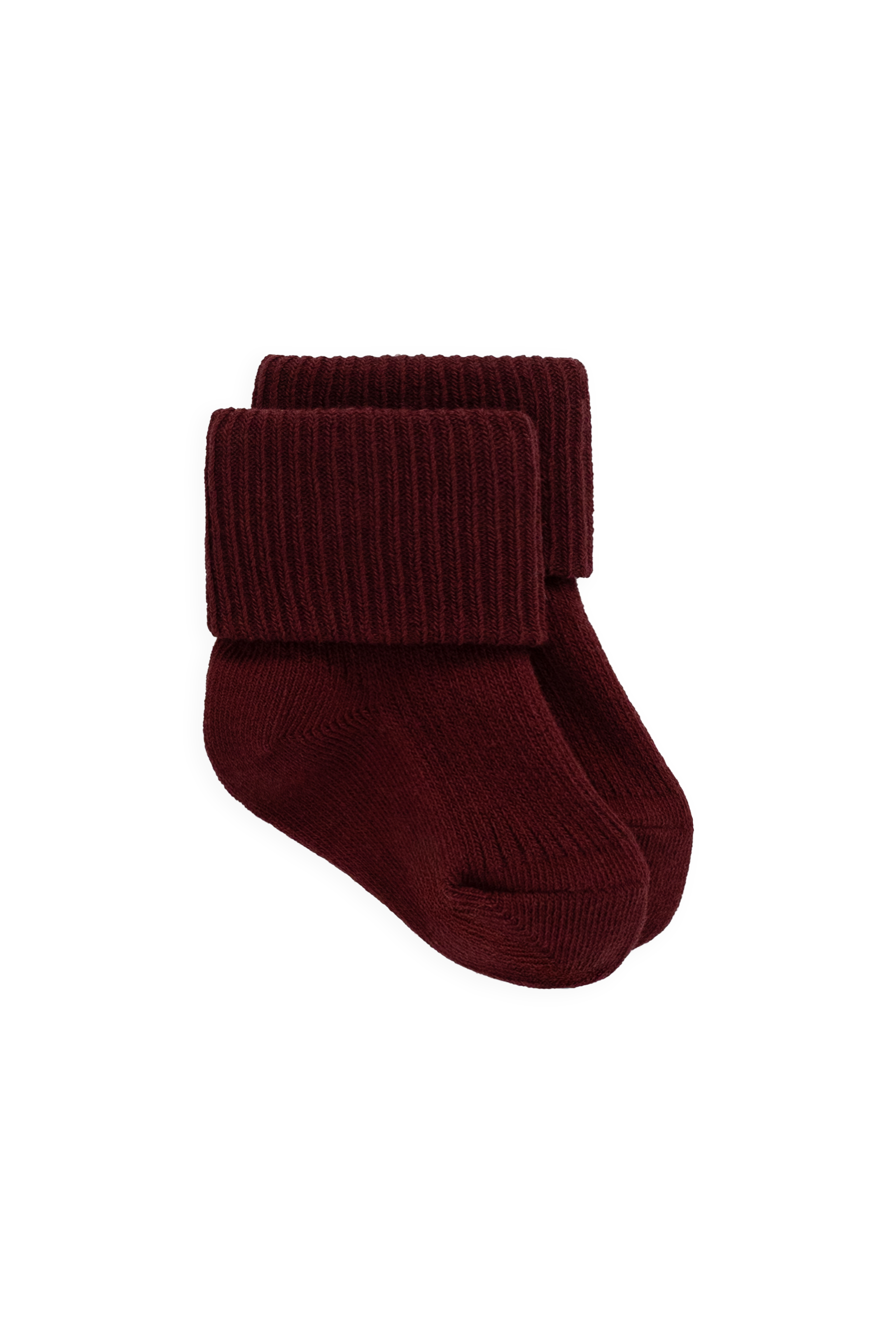 Chaussettes classiques en mélange de coton côtelé bordeaux, extensibles et sans nickel pour les nouveau-nés jusqu'à 8 ans