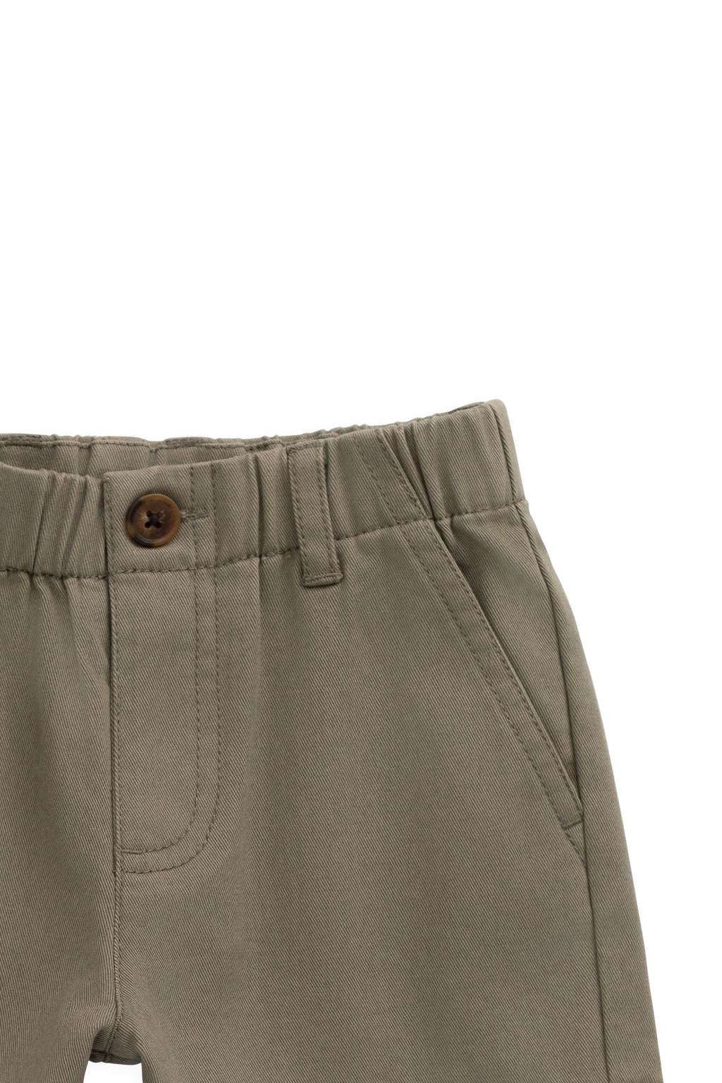 Short décontracté en coton uni aux tons naturels avec taille élastique et poches fonctionnelles pour enfants de 6 mois à 8 ans