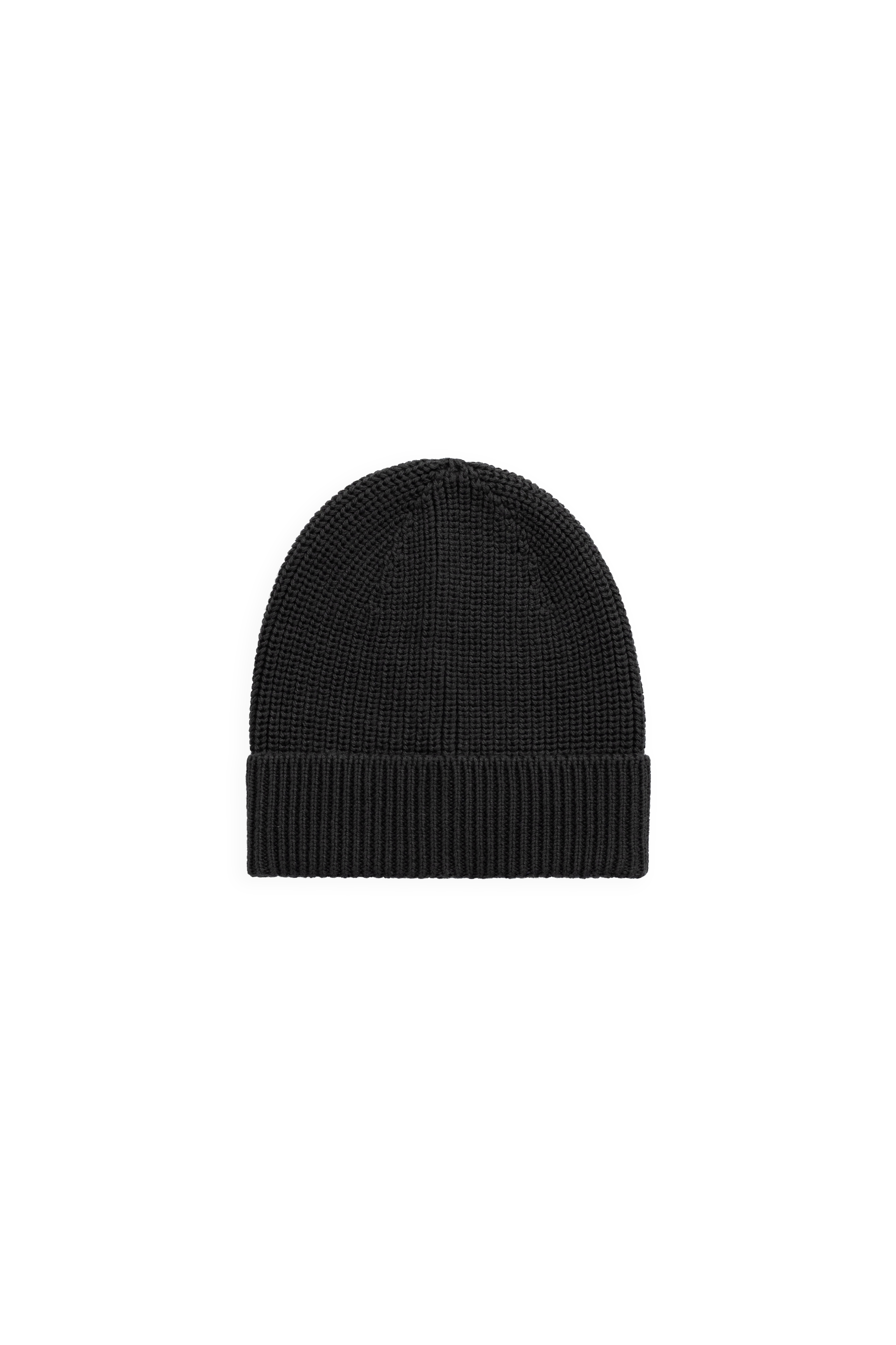 Bonnet côtelé en coton marron terre classique avec bord replié pour bébés et enfants