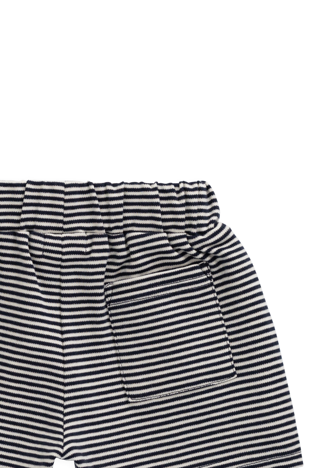 Short décontracté en coton Pima rayé nuage et marine avec taille élastiquée pour bébés et enfants de 0 à 8 ans