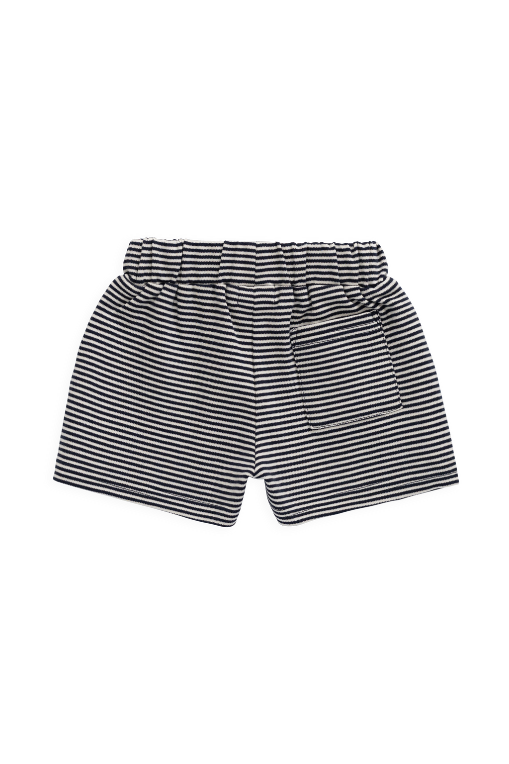 Short décontracté en coton Pima rayé nuage et marine avec taille élastiquée pour bébés et enfants de 0 à 8 ans