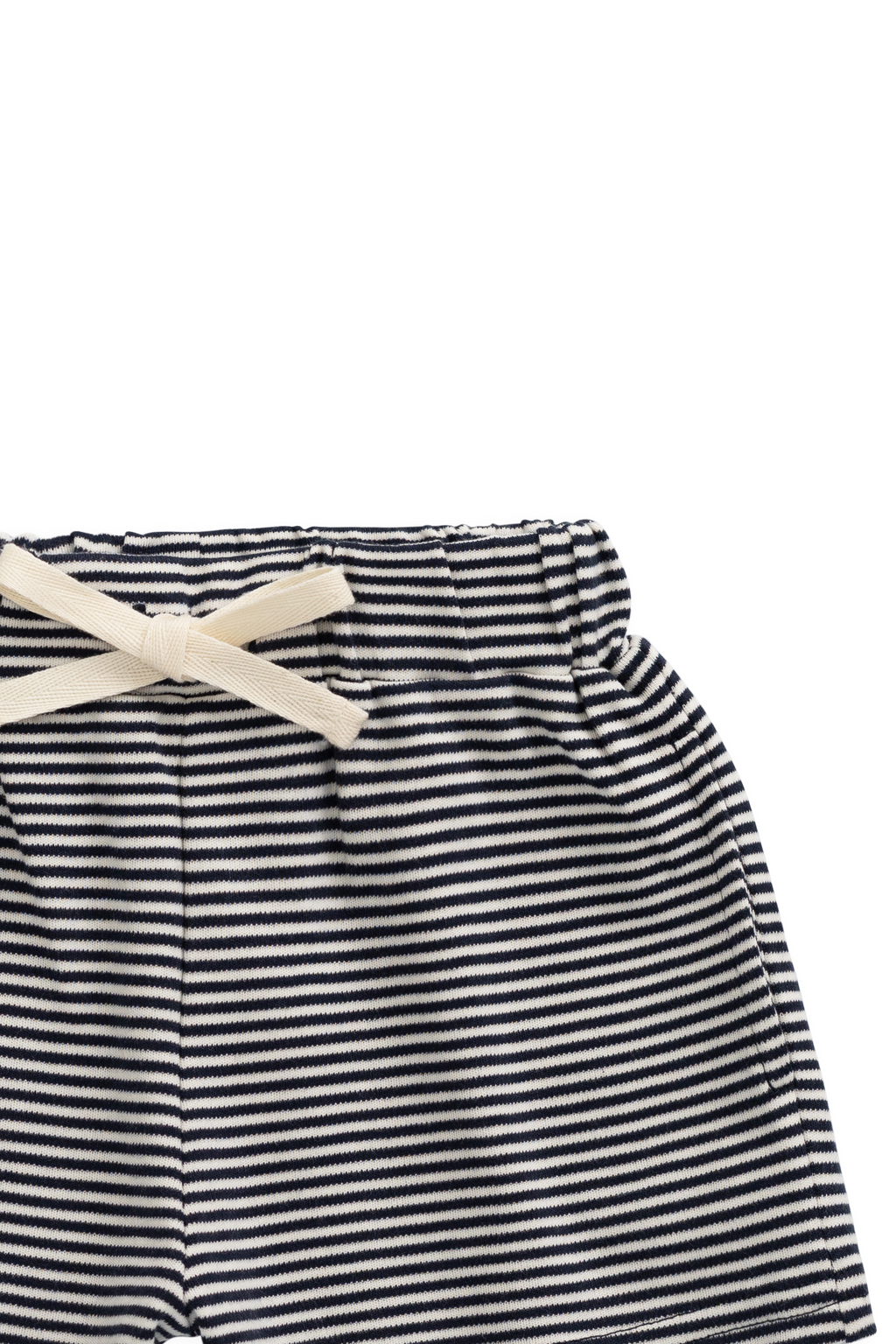 Short décontracté en coton Pima rayé nuage et marine avec taille élastiquée pour bébés et enfants de 0 à 8 ans