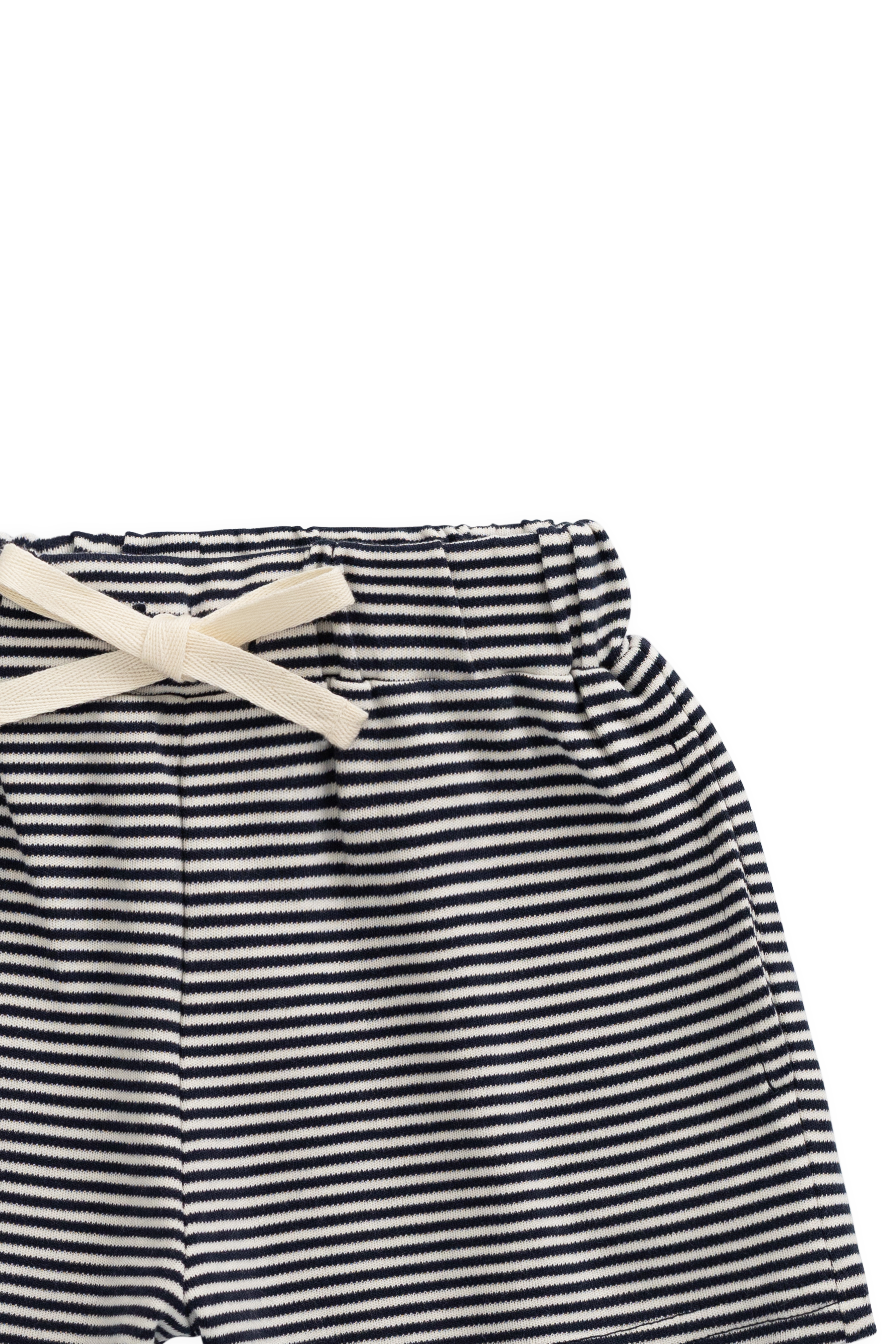 Short décontracté en coton Pima rayé nuage et marine avec taille élastiquée pour bébés et enfants de 0 à 8 ans