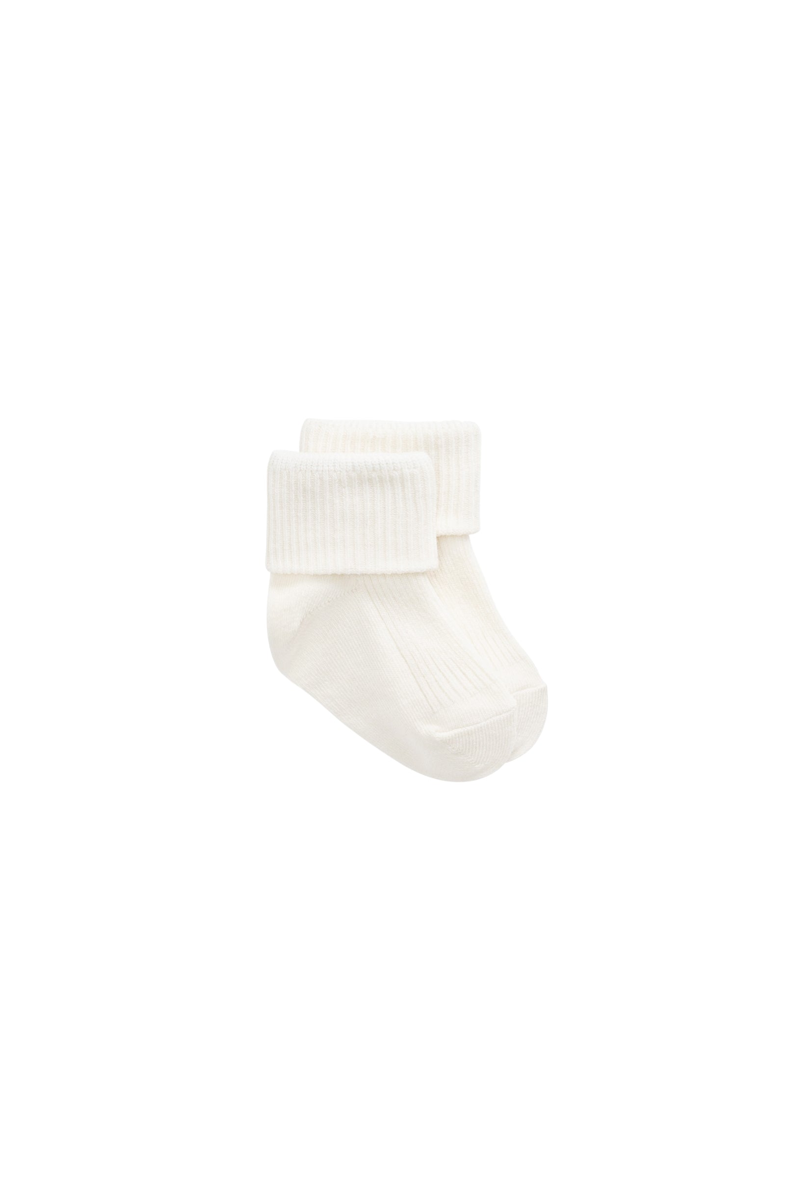 Chaussettes classiques en coton mélangé blanc côtelé avec élasticité douce et finition sans nickel pour nouveau-nés et enfants jusqu'à 8 ans
